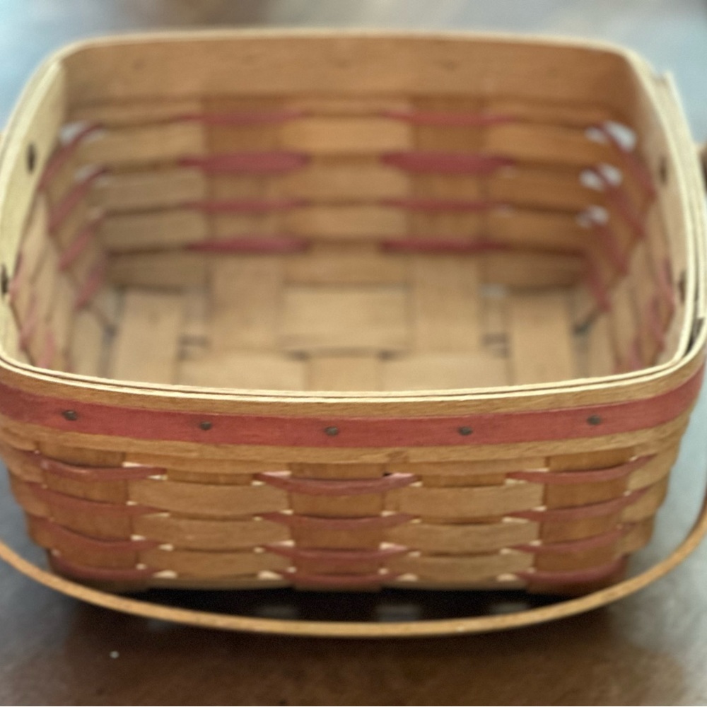 Longaberger Handwoven Basket with Natural Wood Finish - Picture 2 of 4